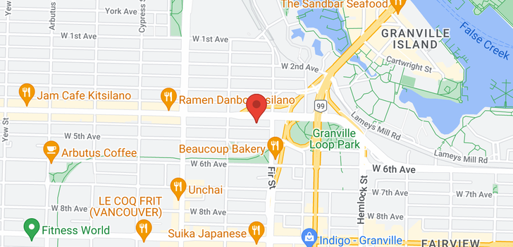 map of 410 1628 W 4TH AVENUE